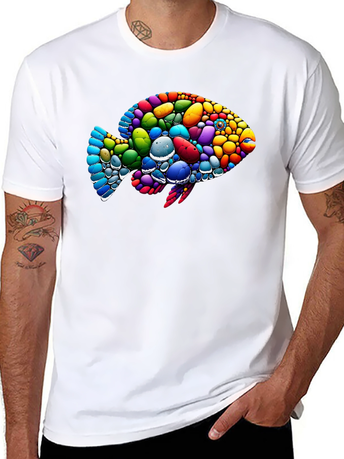 Colorful Fish Graphic T-Shirt