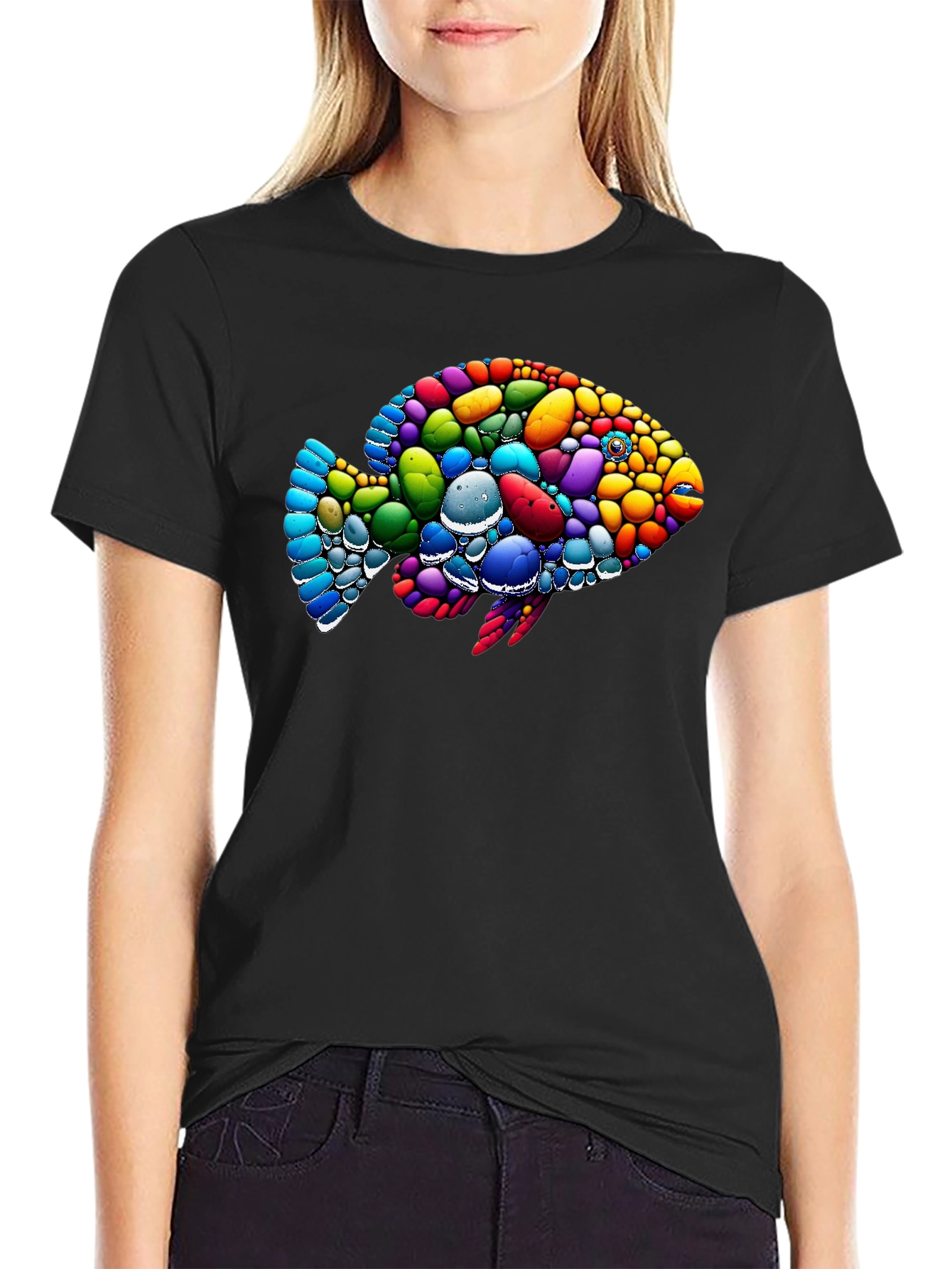 Colorful Fish Graphic T-Shirt