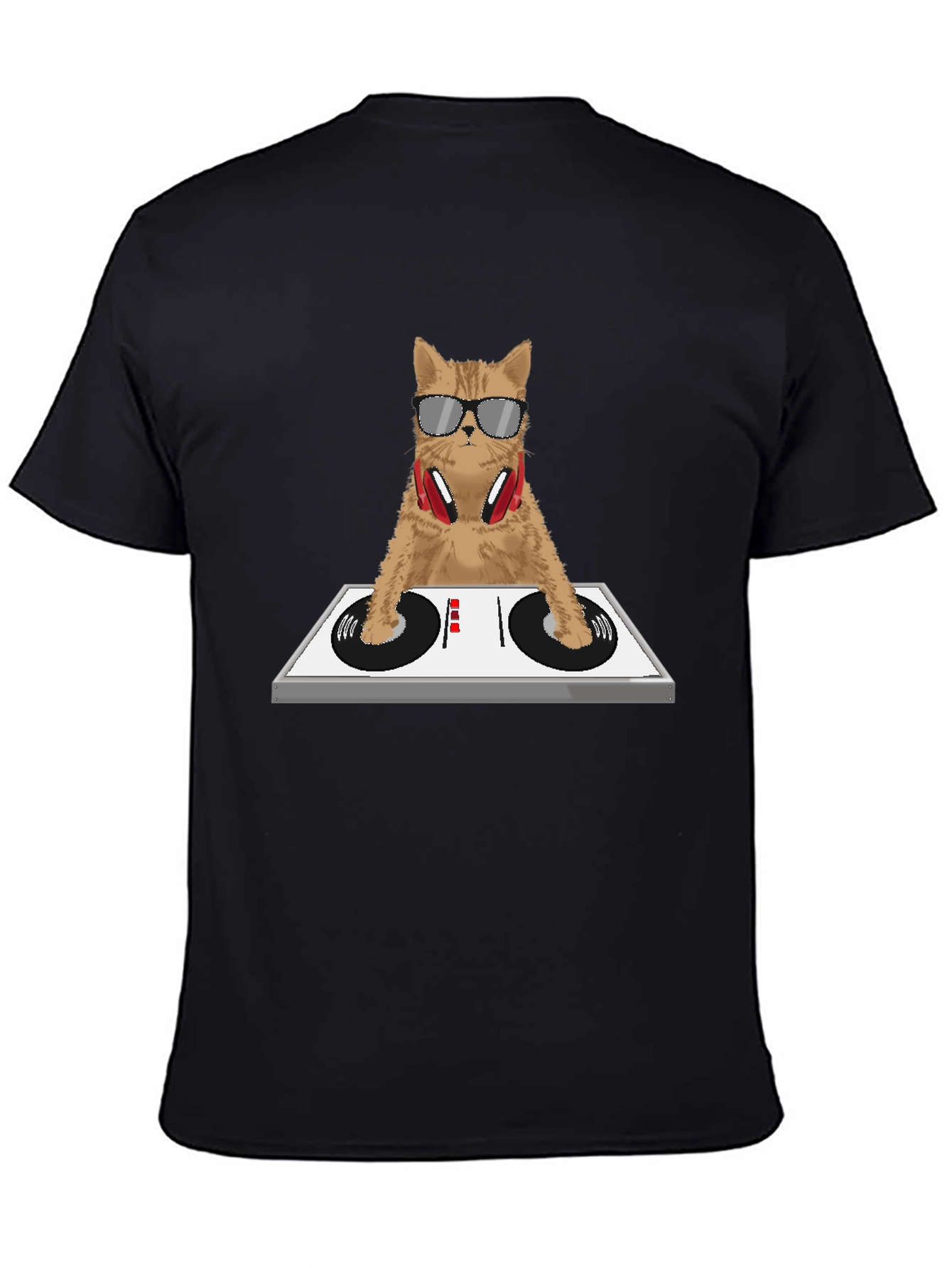 DJ Cat Graphic Tee - Funny Music Lover Shirt