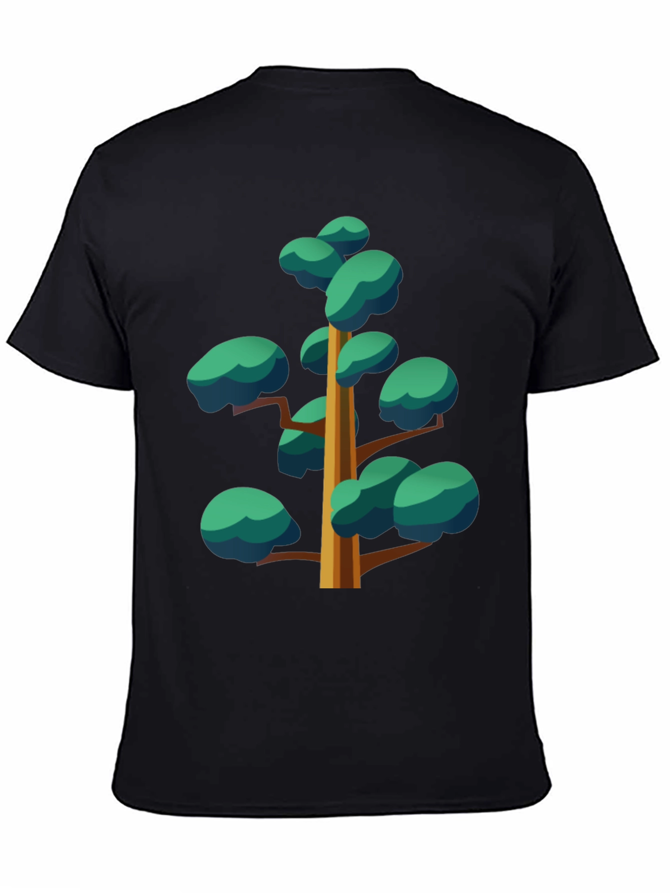 Cartoon Tree Graphic Black Tee