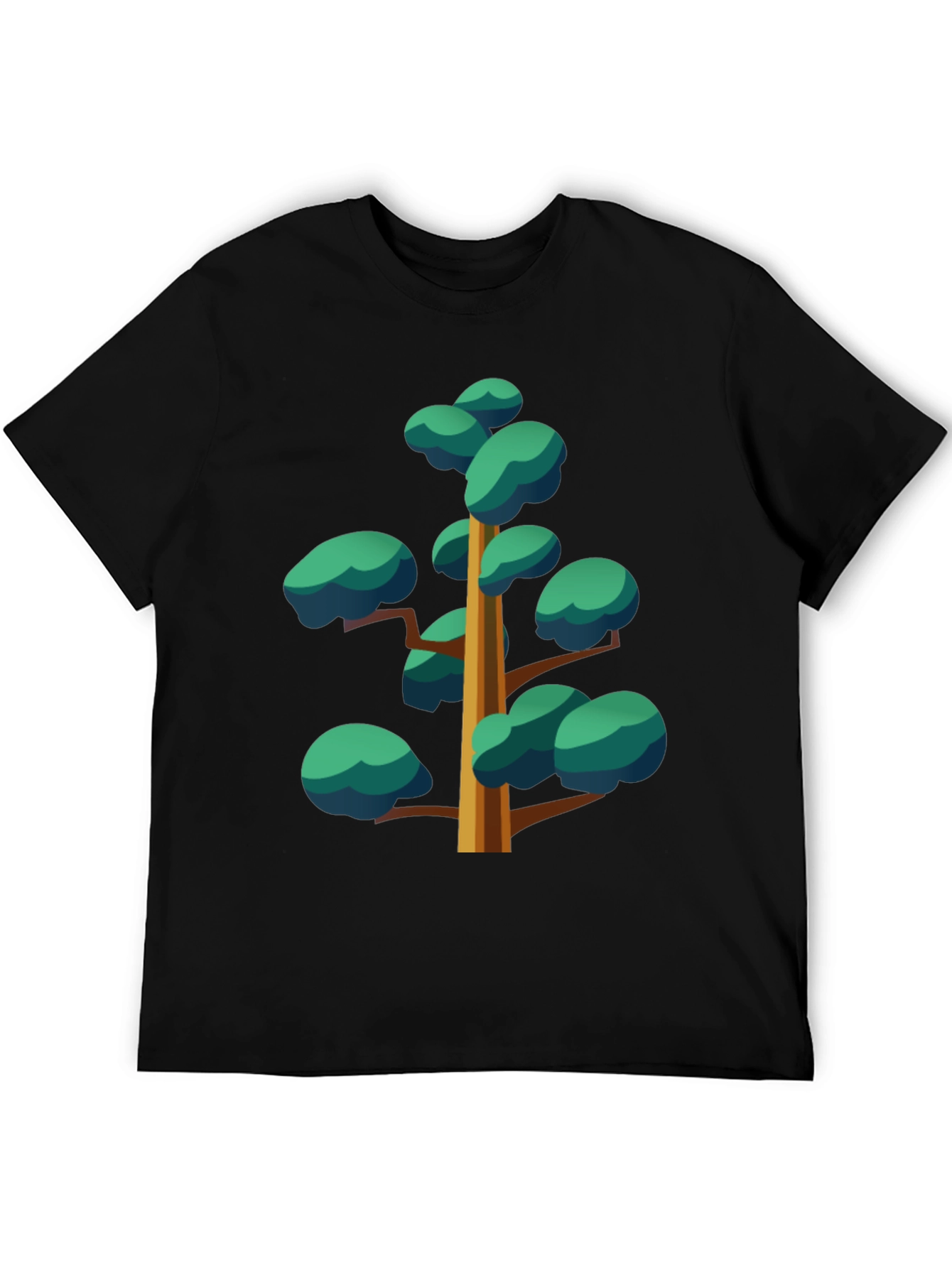 Cartoon Tree Graphic Black Tee