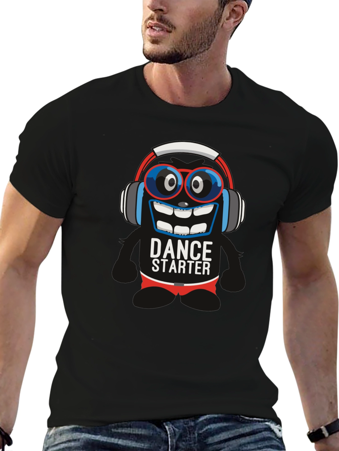 Dance Starter Graphic Tee - Black Cotton T-Shirt