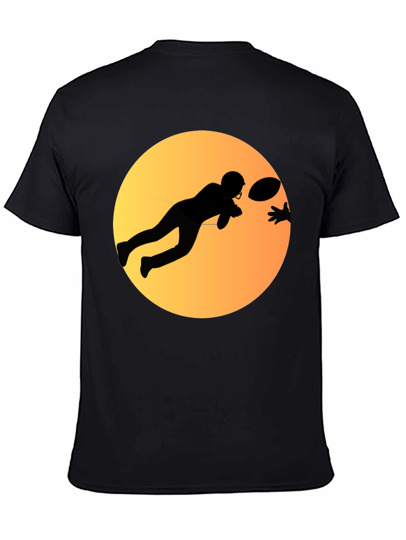 Football Player Graphic Tee - Black