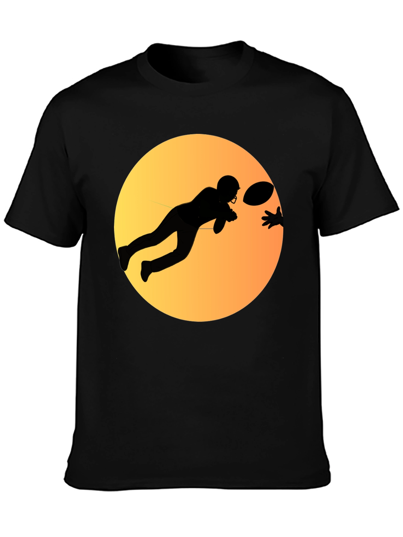 Football Player Graphic Tee - Black