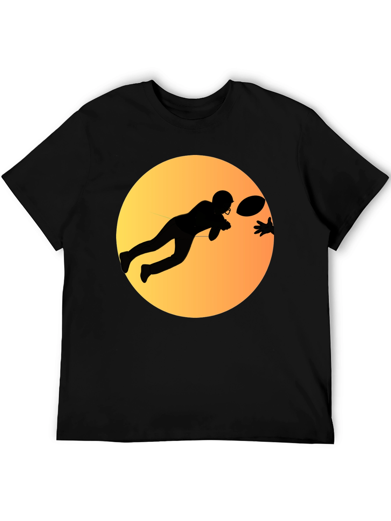 Football Player Graphic Tee - Black