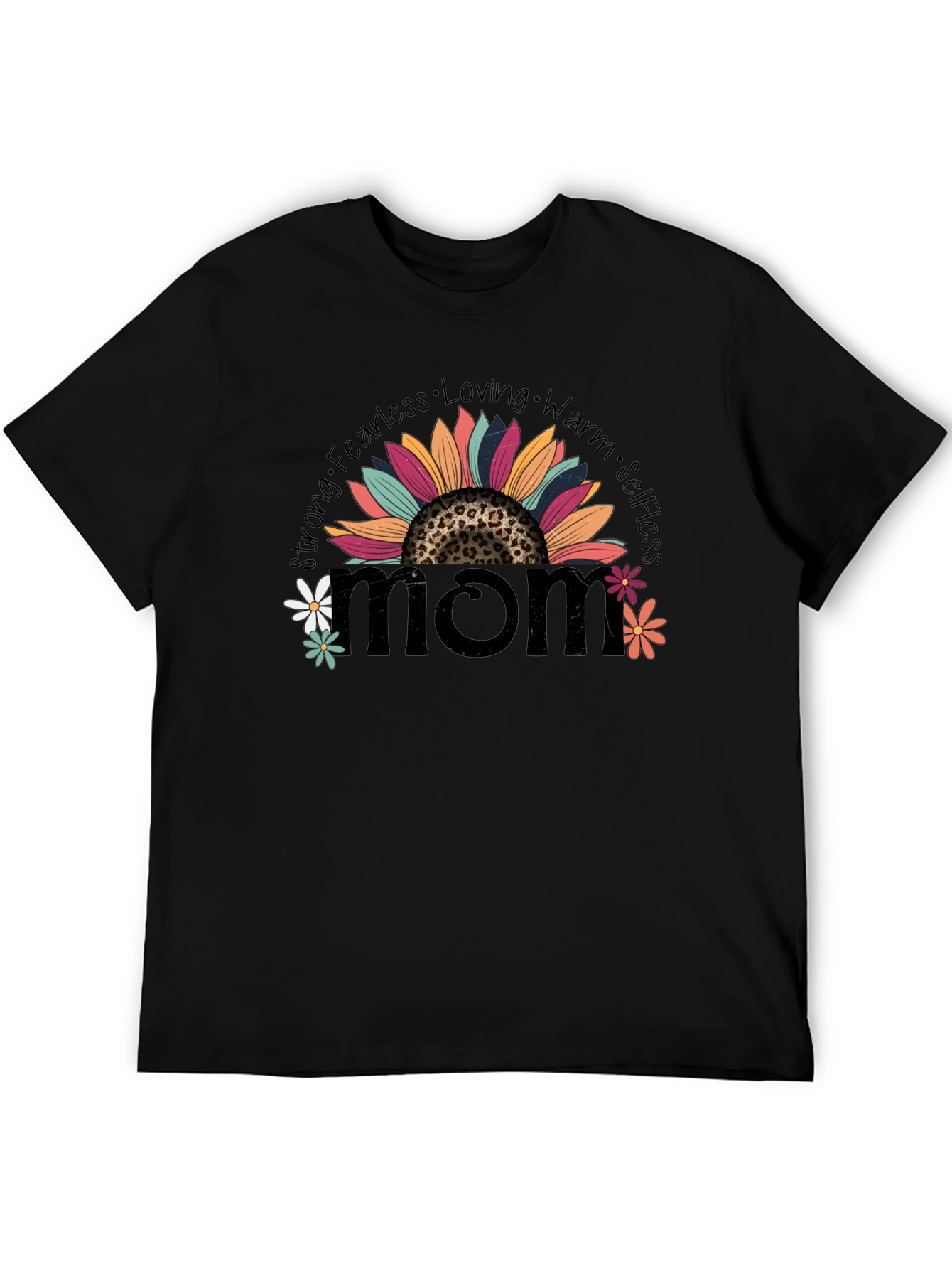 Mom Sunflower Graphic Tee - Strong Fearless Loving