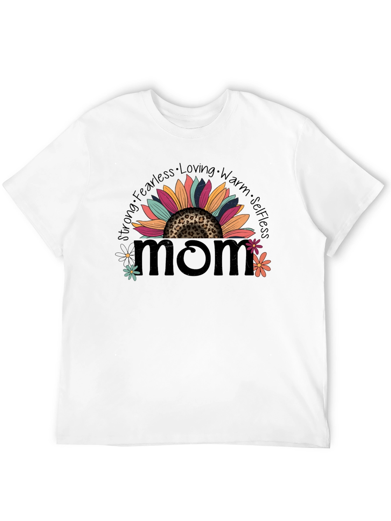 Mom Sunflower Graphic Tee - Strong Fearless Loving