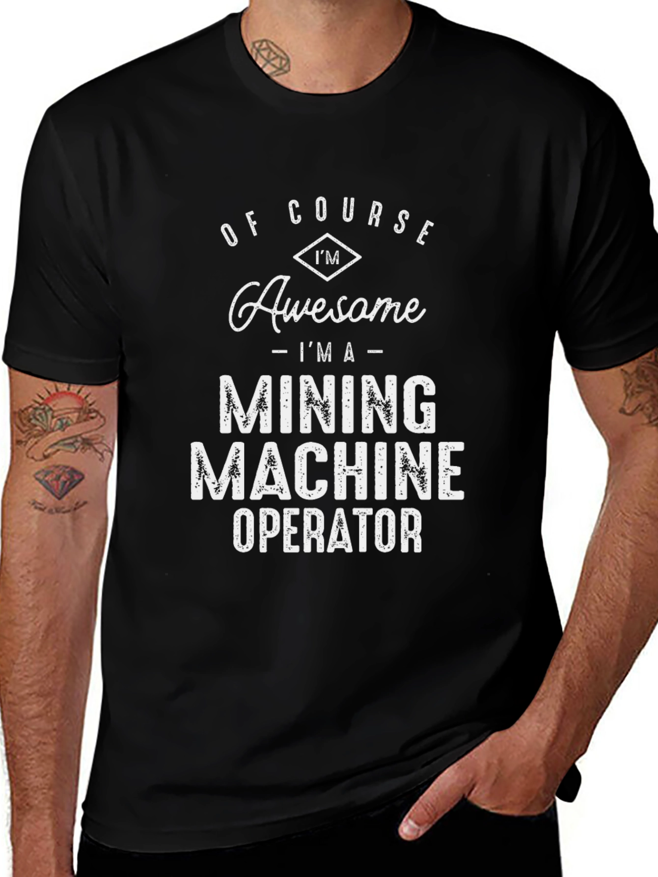 Awesome Mining Machine Operator T-Shirt - Black