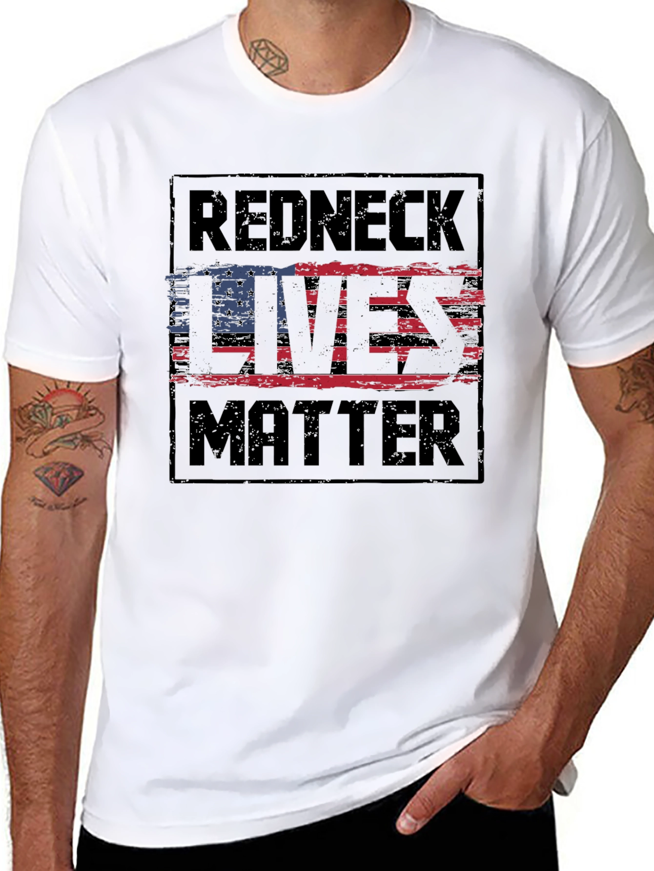 Redneck Lives Matter Graphic T-Shirt - Black