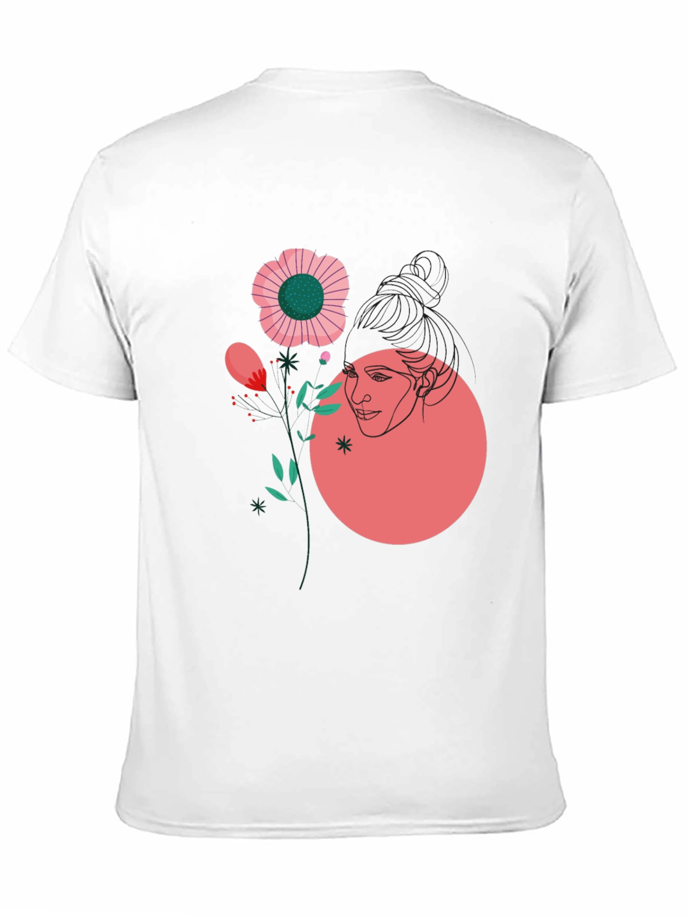 Abstract Floral Graphic Tee - Black