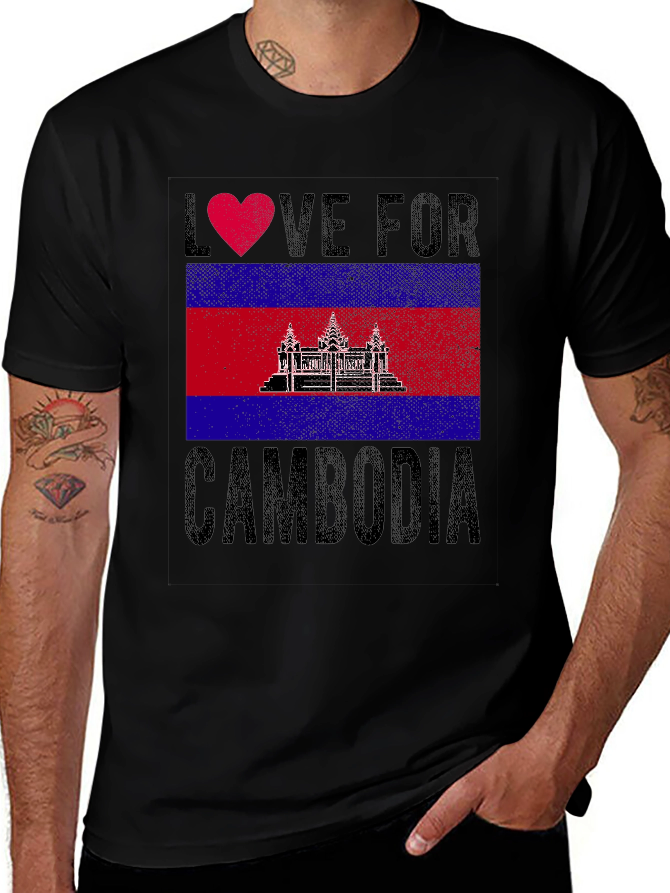 Love for Cambodia Flag T-Shirt
