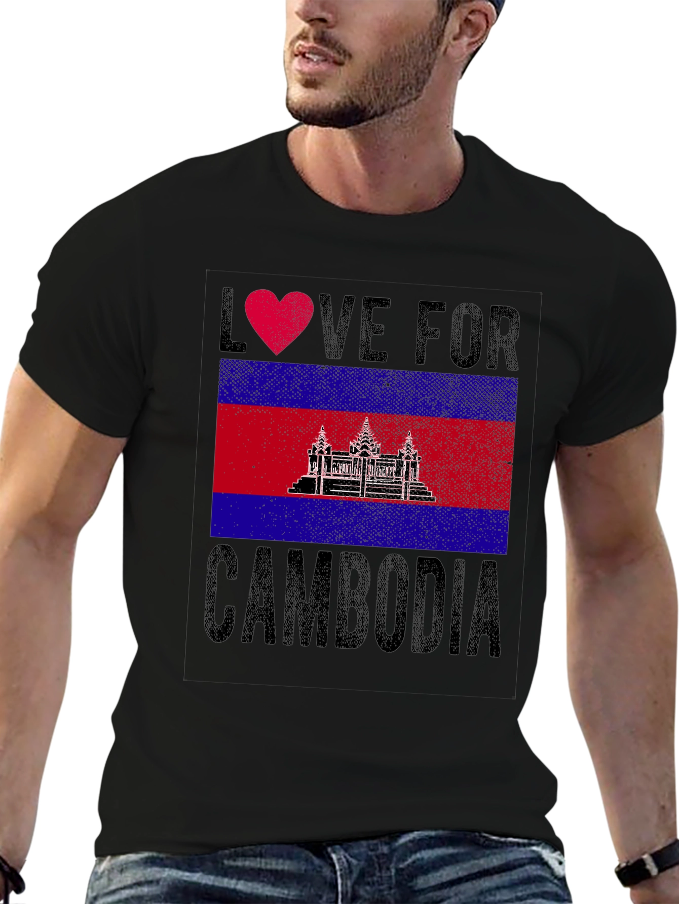 Love for Cambodia Flag T-Shirt