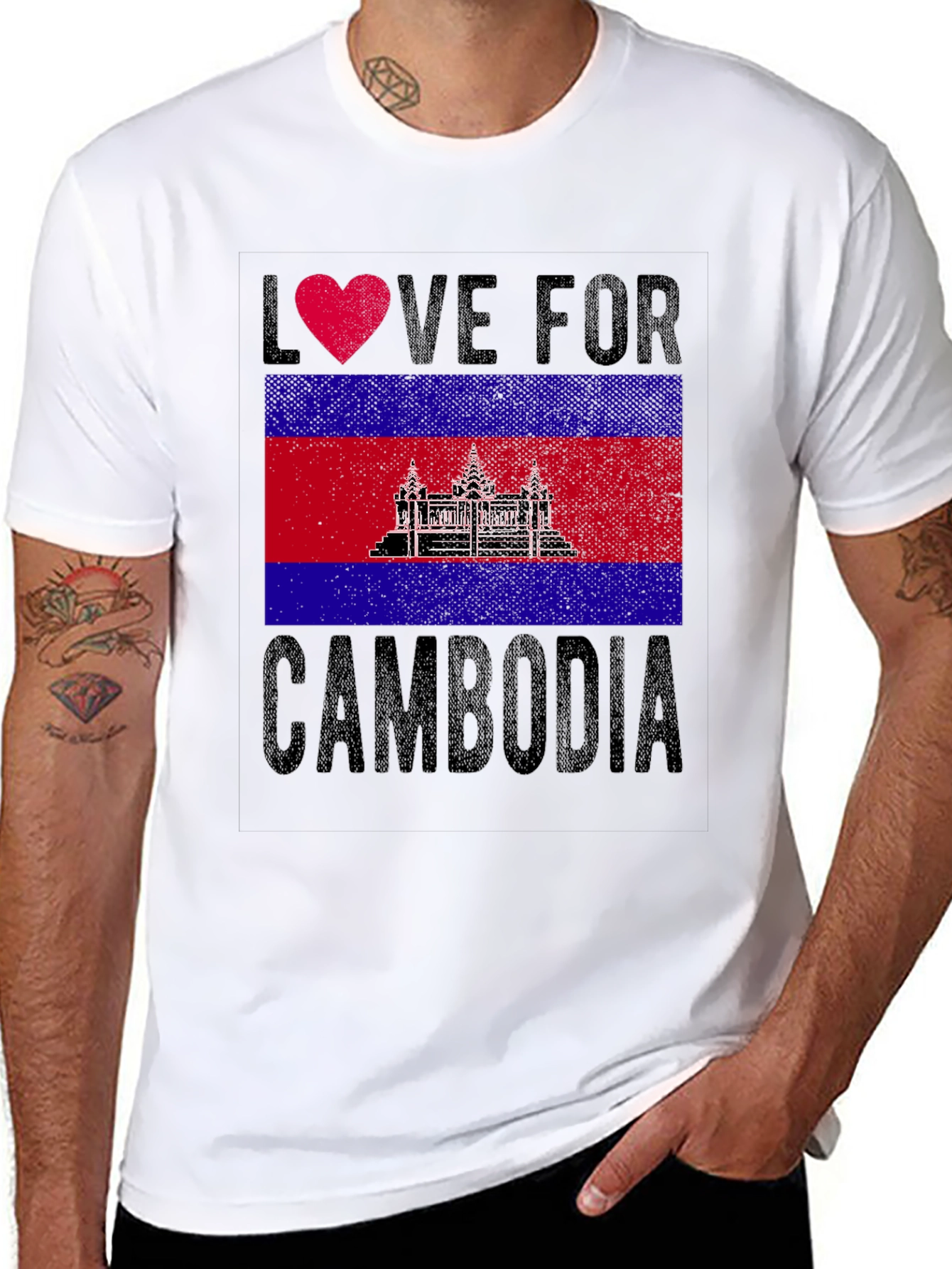 Love for Cambodia Flag T-Shirt
