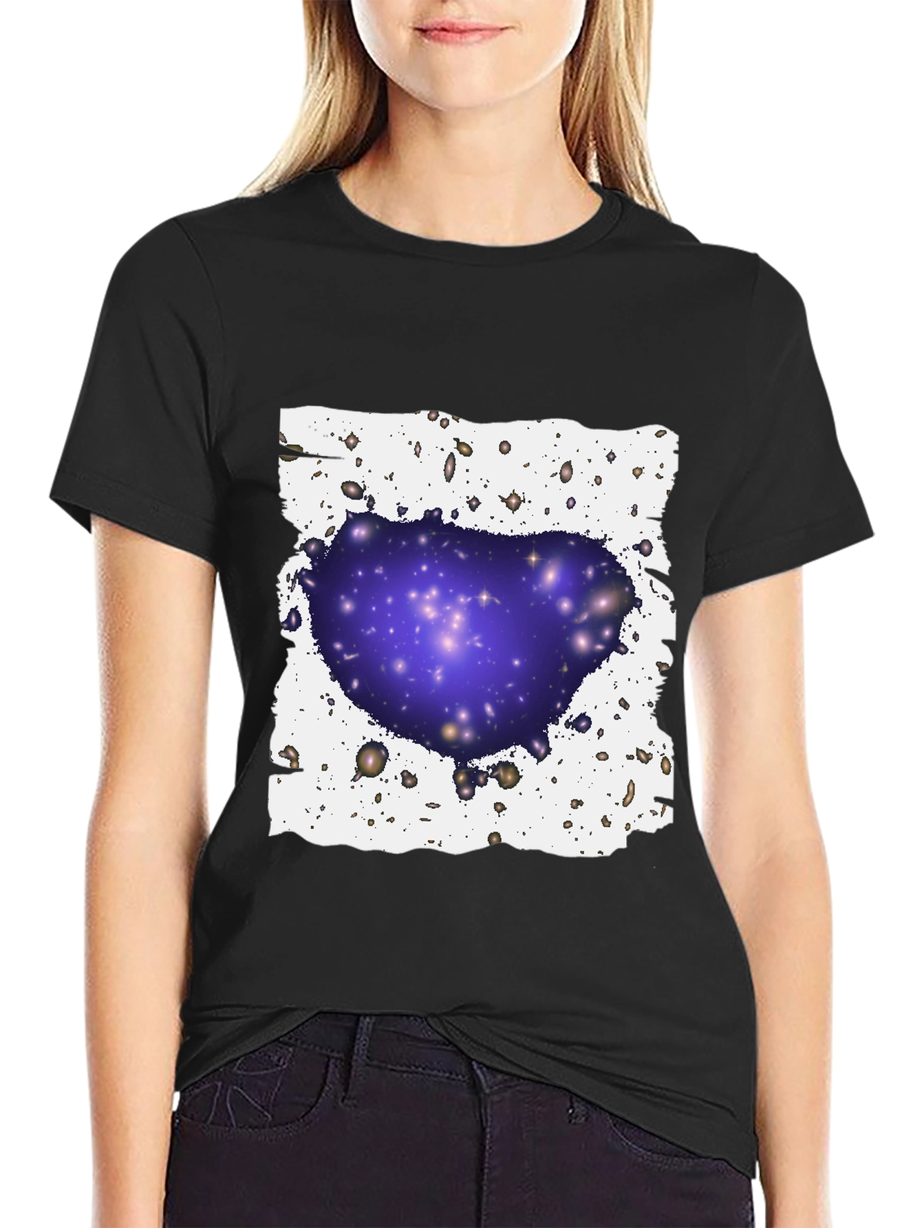 Galaxy Cluster Graphic T-Shirt - Black