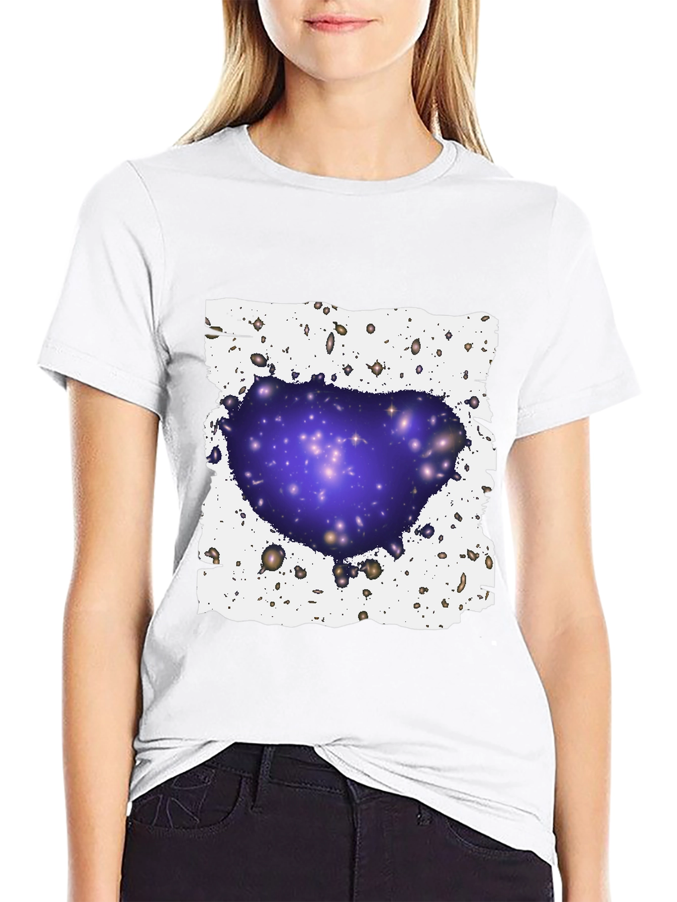 Galaxy Cluster Graphic T-Shirt - Black