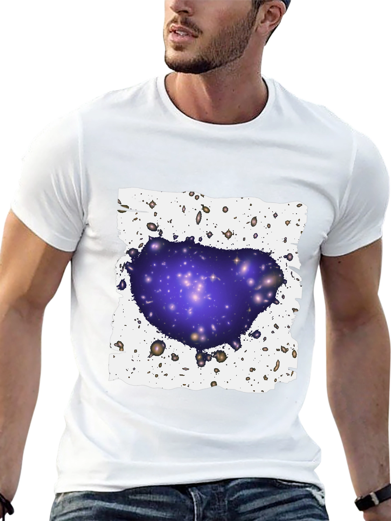 Galaxy Cluster Graphic T-Shirt - Black