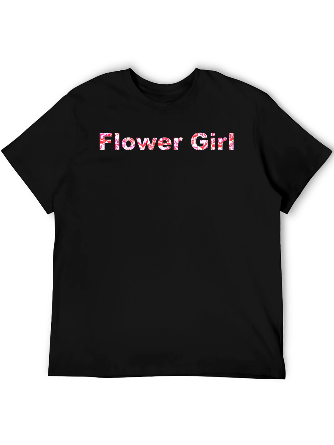Flower Girl Floral Graphic Black T-Shirt