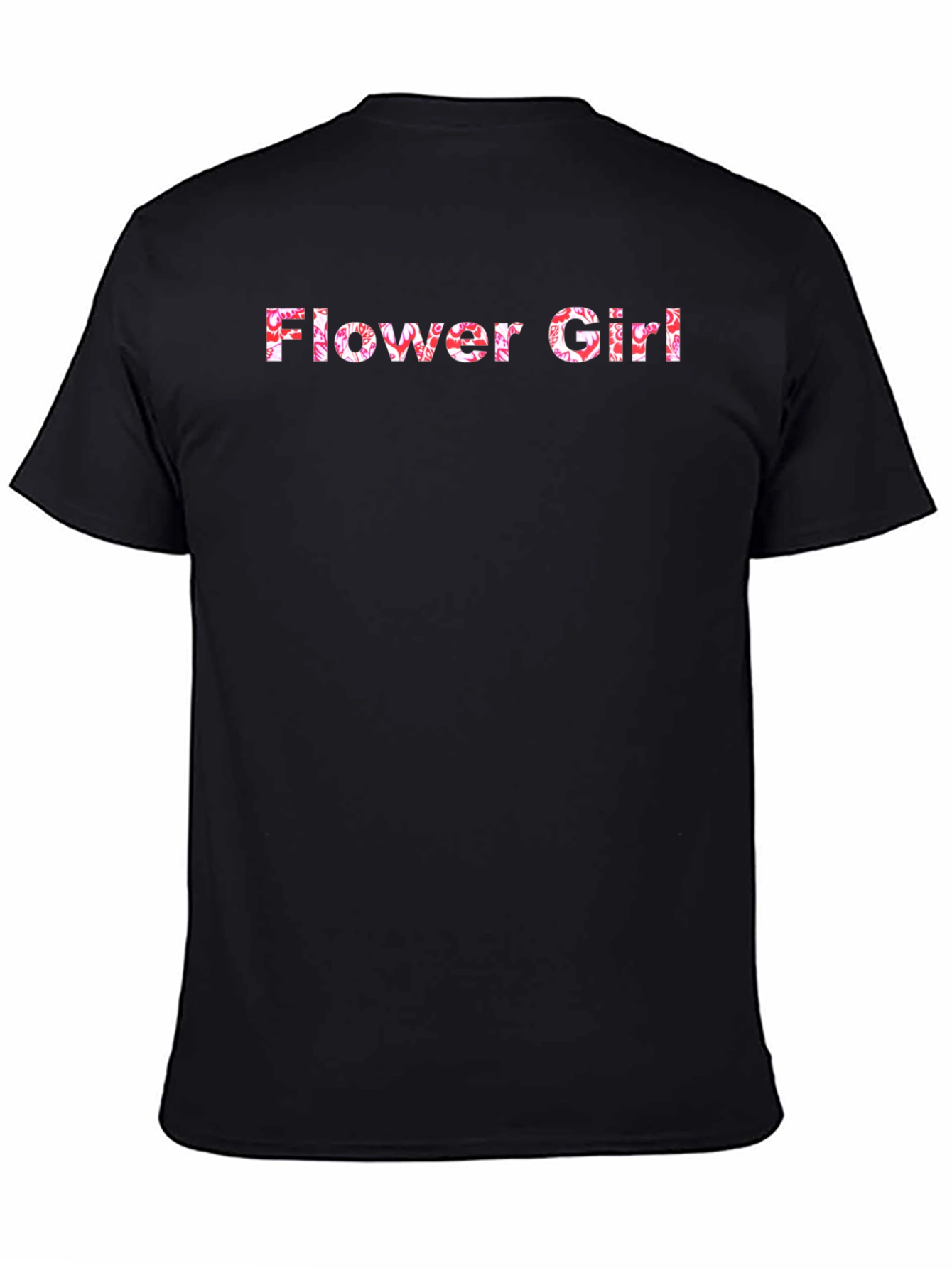 Flower Girl Floral Graphic Black T-Shirt