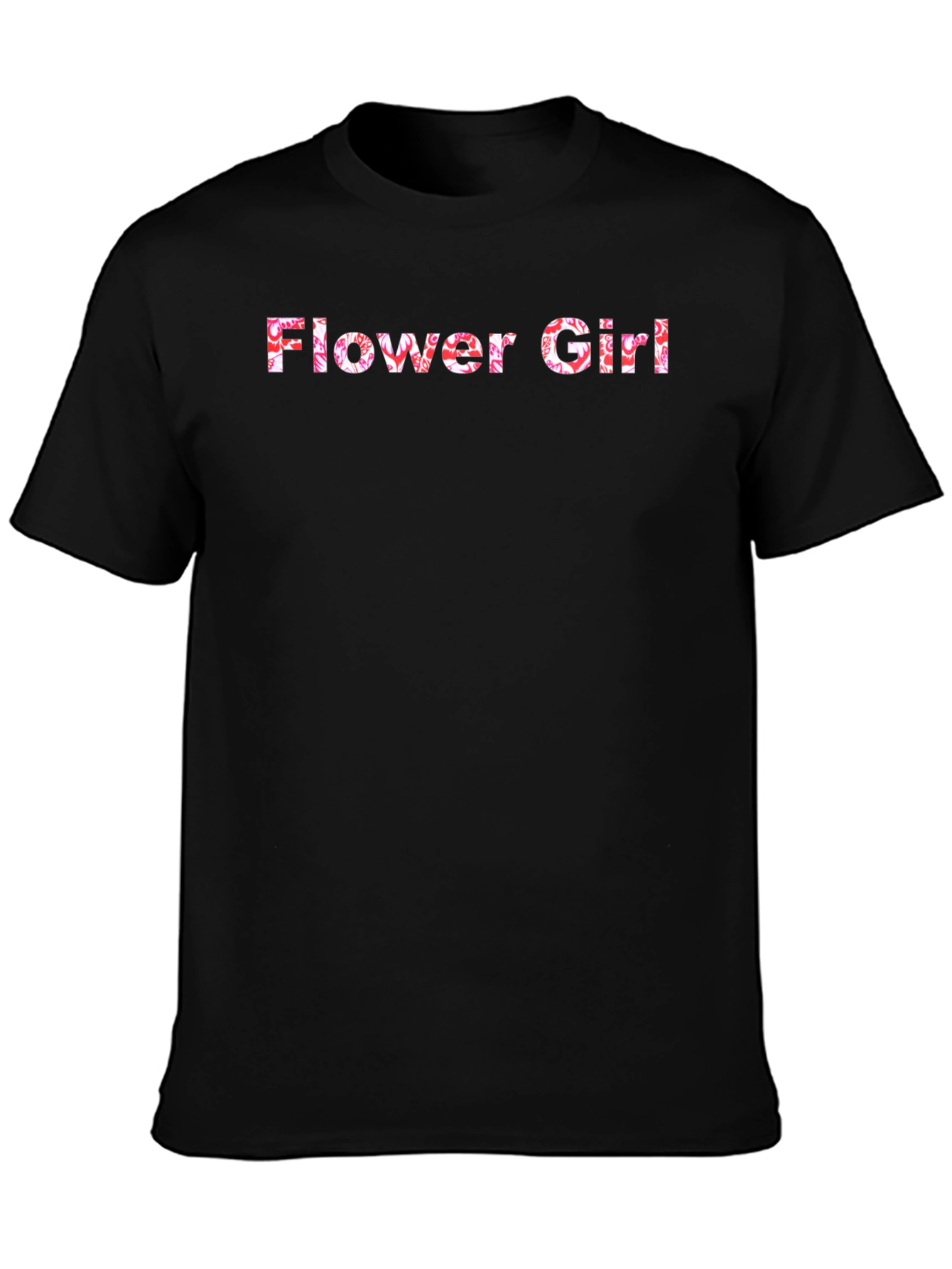 Flower Girl Floral Graphic Black T-Shirt
