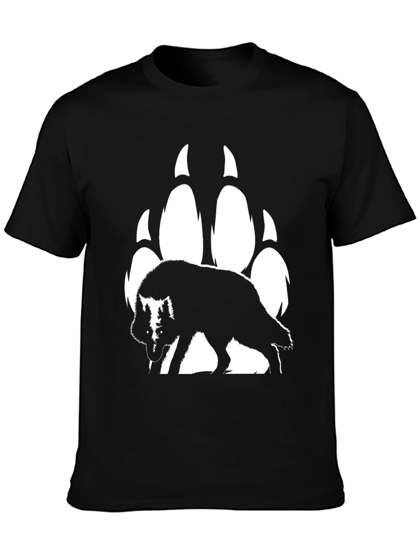 Wolf & Paw Print Graphic T-Shirt