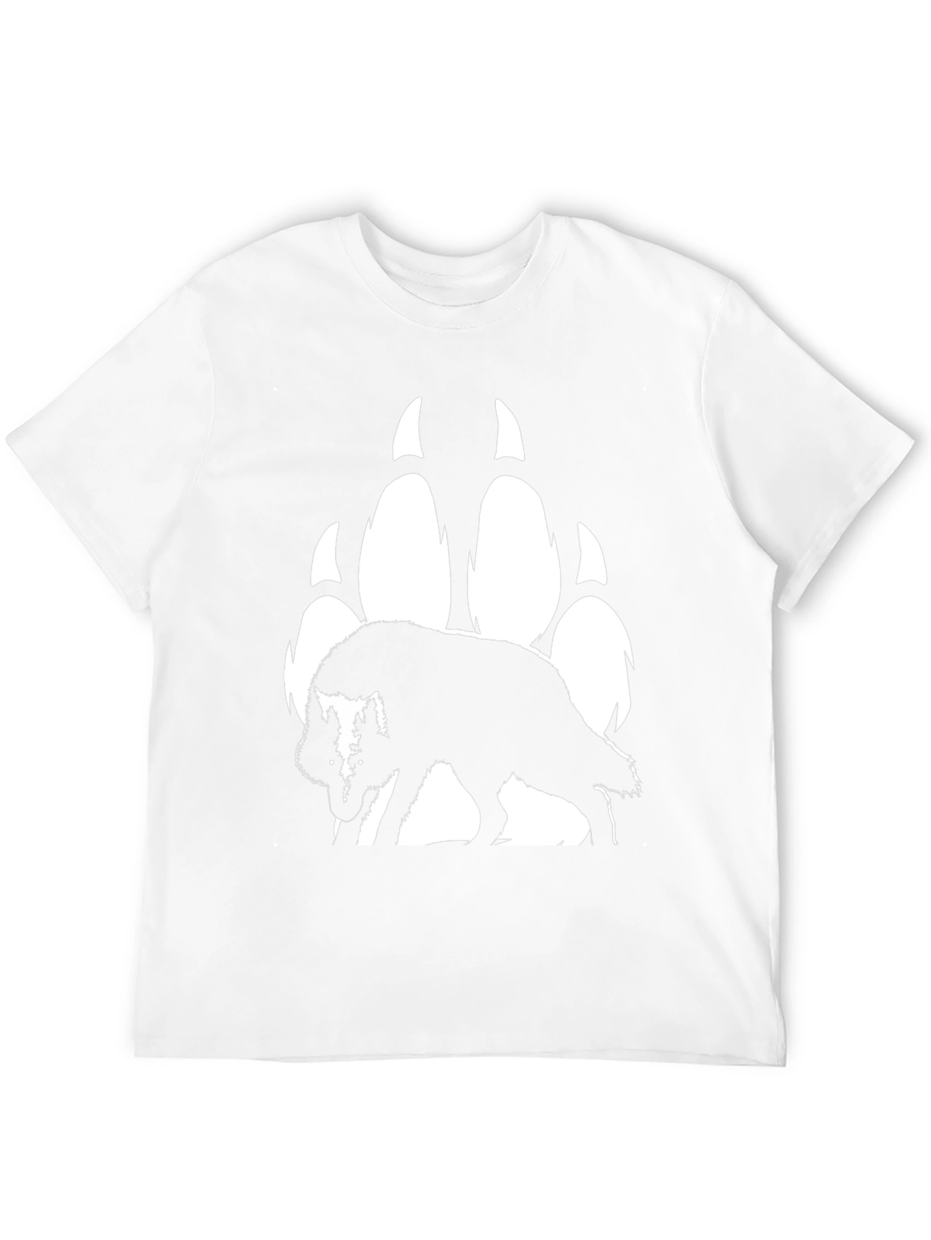 Wolf & Paw Print Graphic T-Shirt