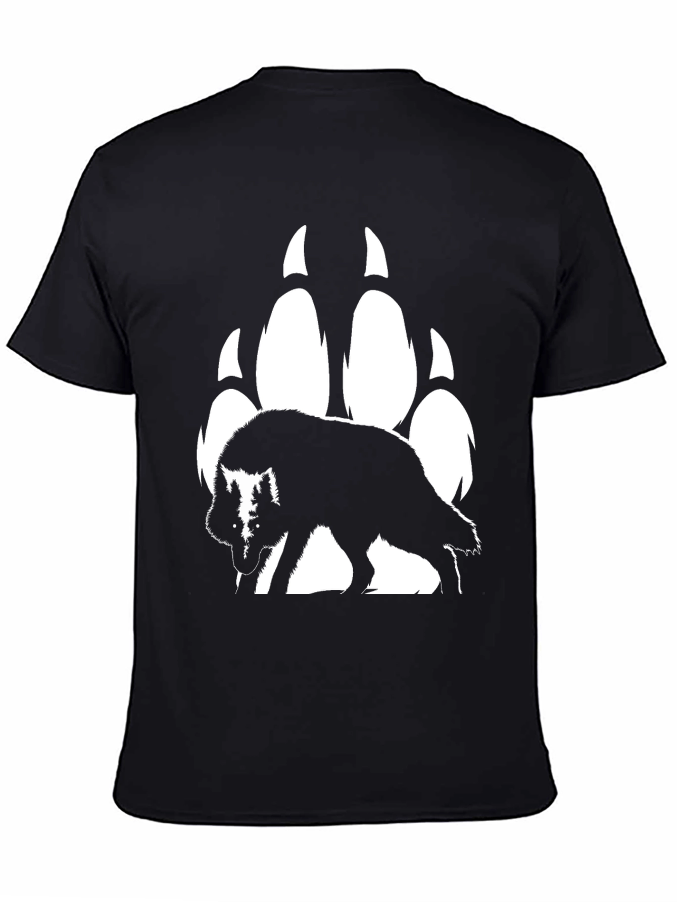 Wolf & Paw Print Graphic T-Shirt