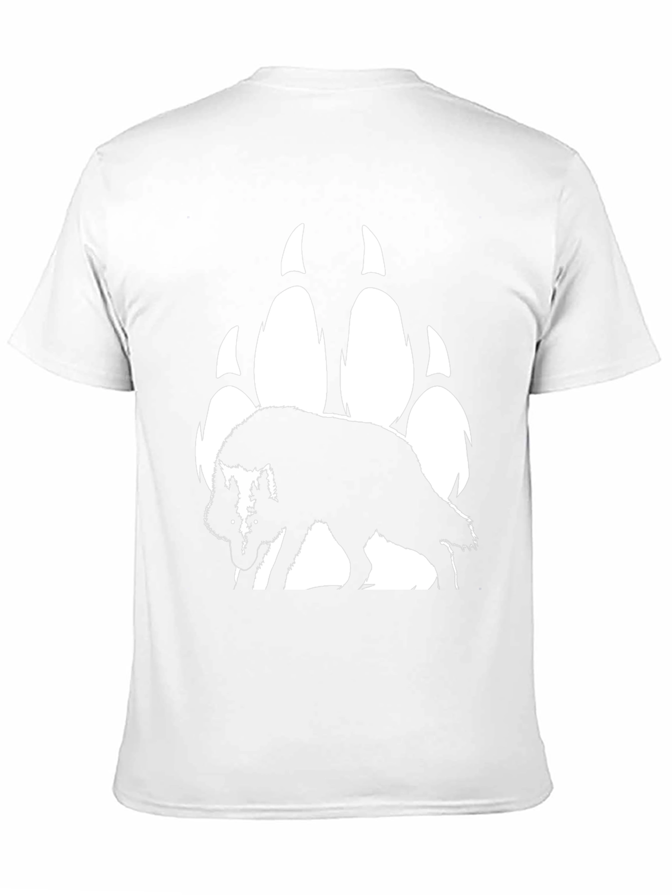 Wolf & Paw Print Graphic T-Shirt