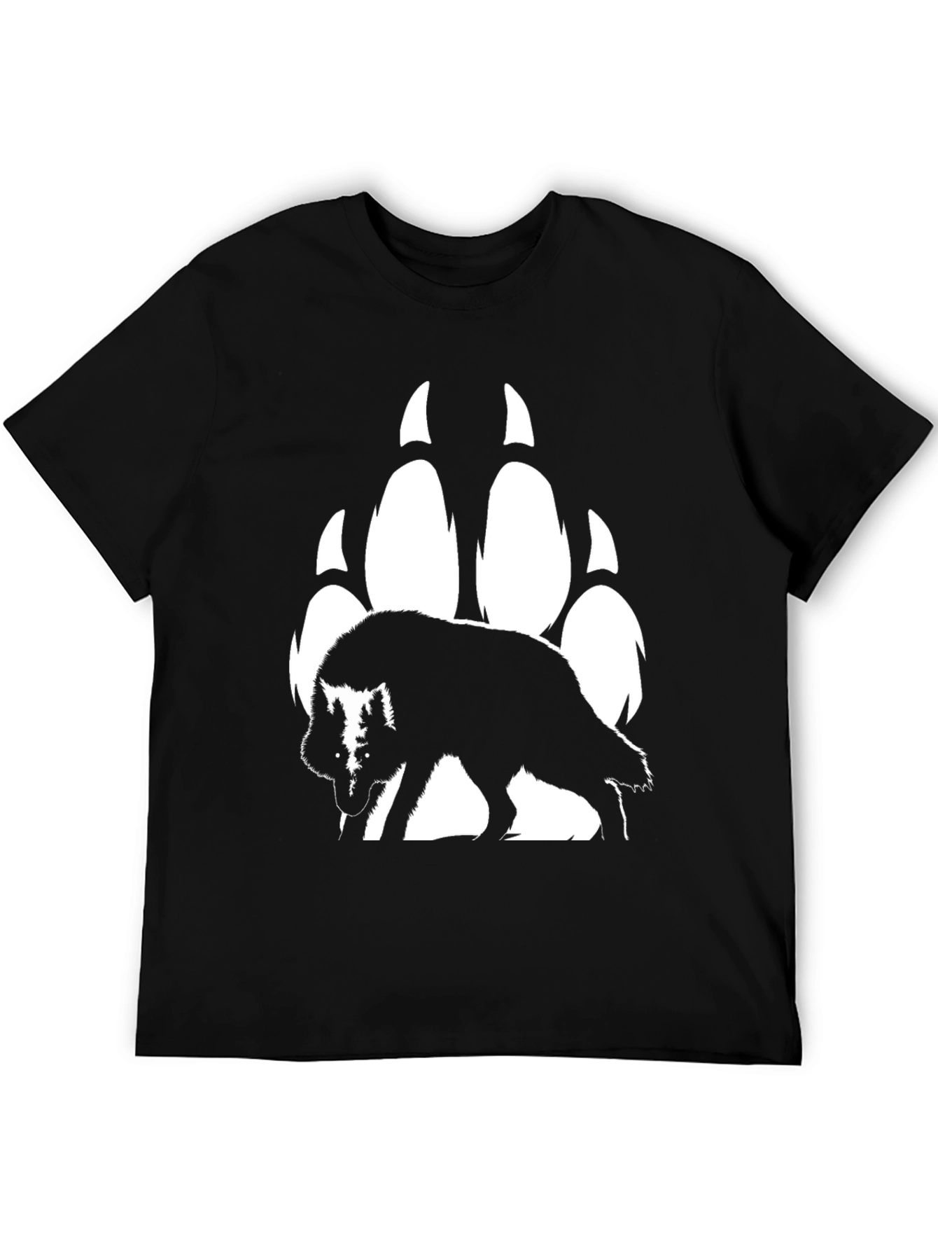 Wolf & Paw Print Graphic T-Shirt