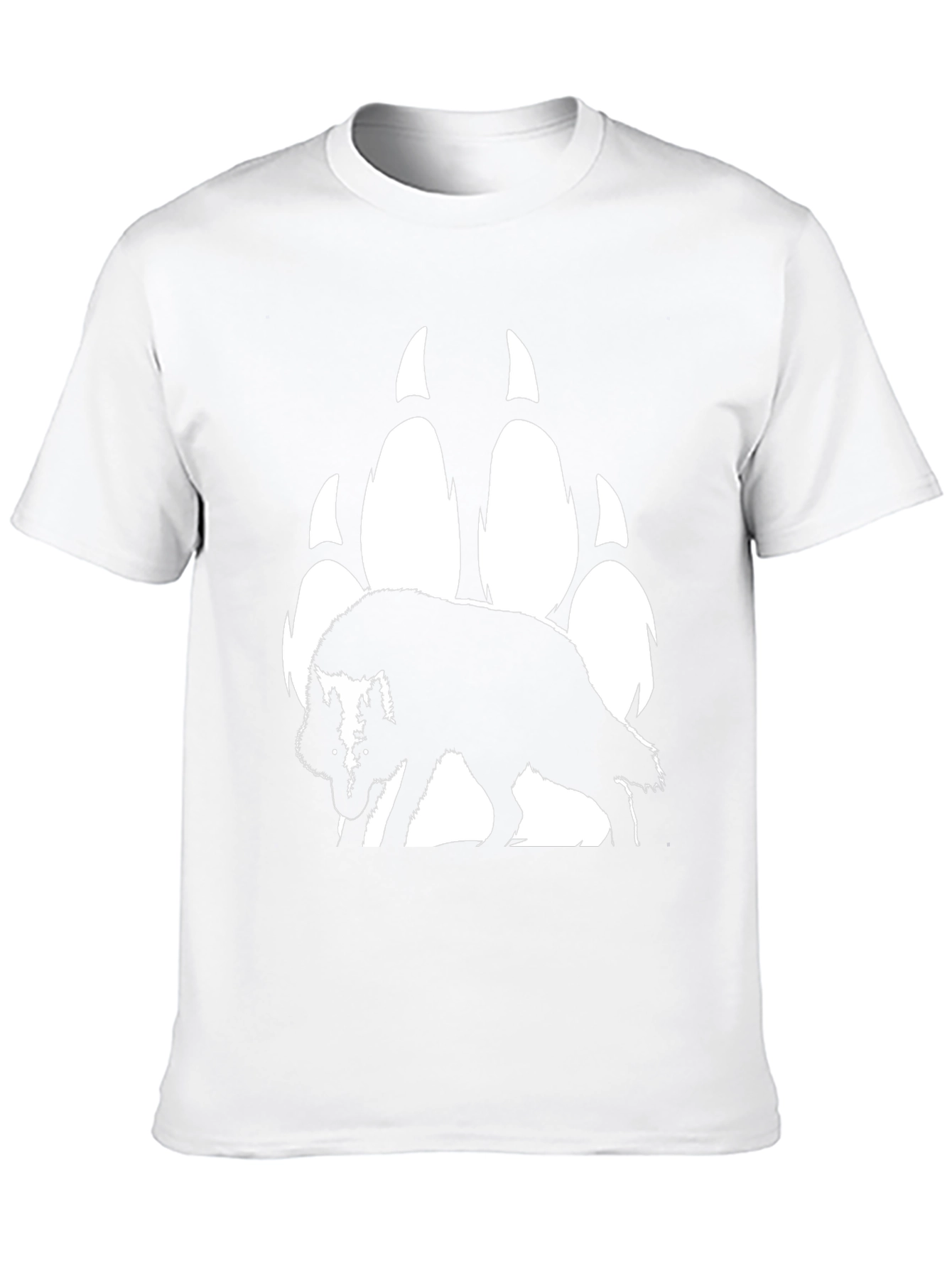 Wolf & Paw Print Graphic T-Shirt