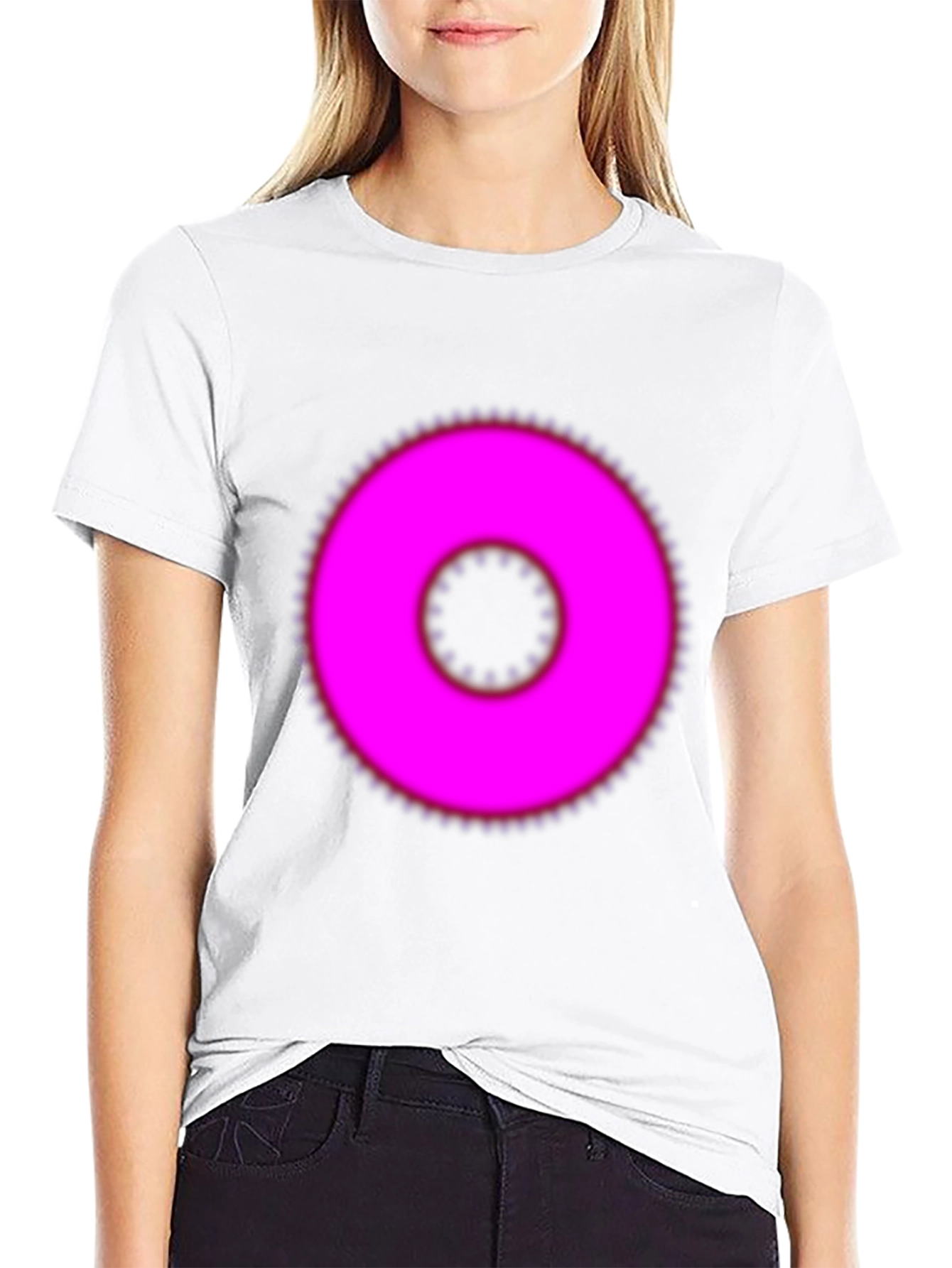 Pink Ring Graphic Black T-Shirt
