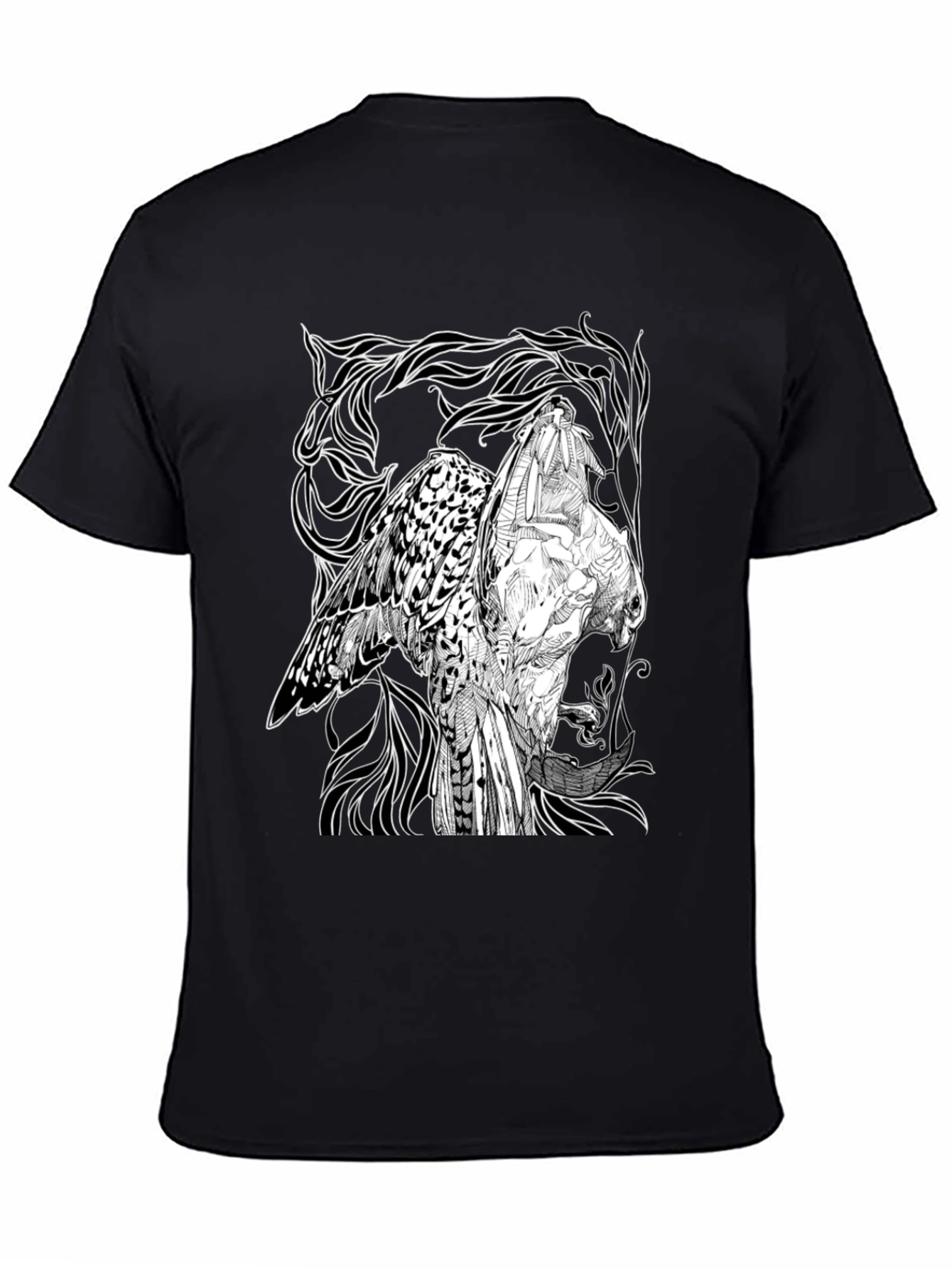 Graphic Owl T-Shirt - Black Cotton Tee