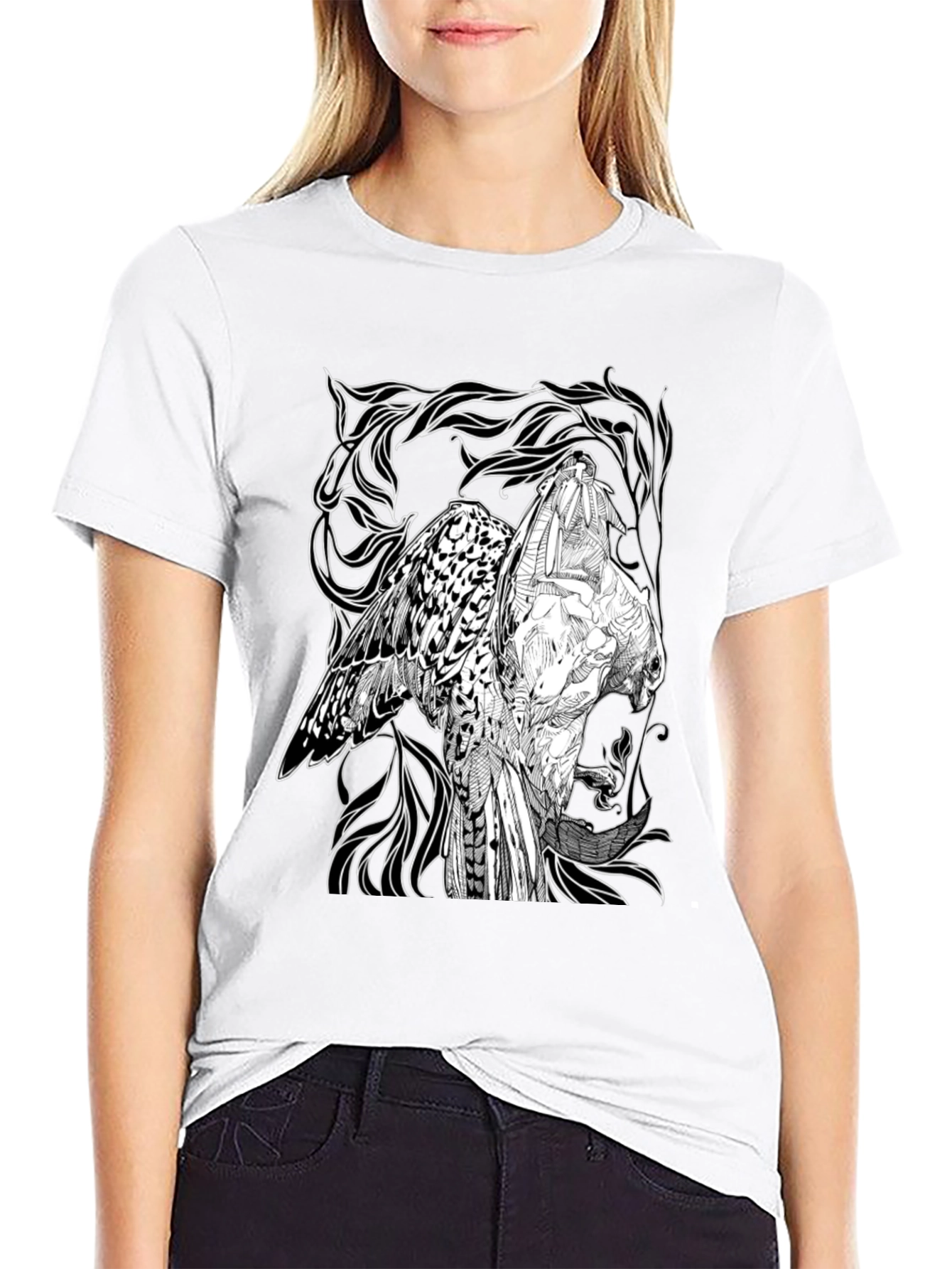 Graphic Owl T-Shirt - Black Cotton Tee