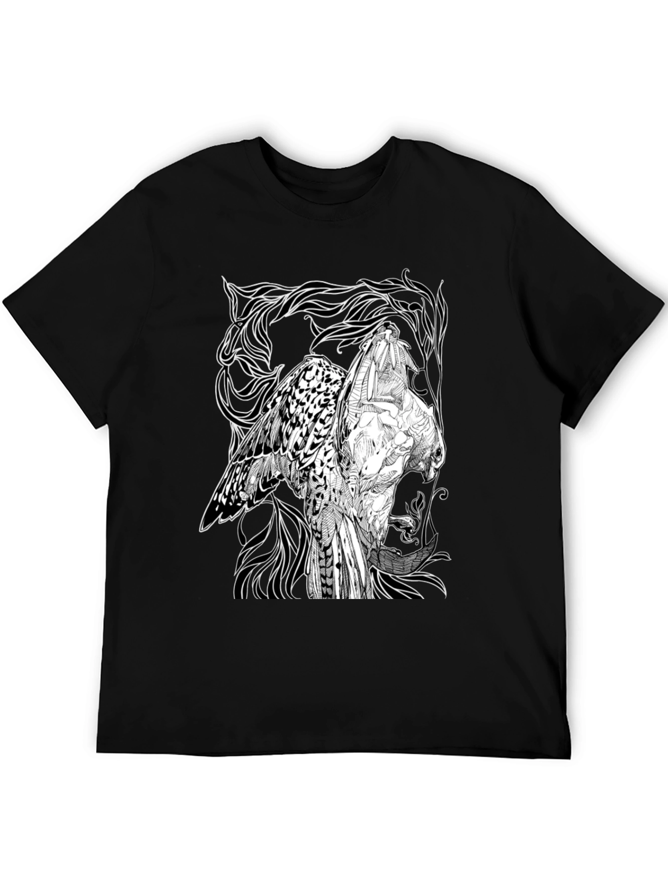 Graphic Owl T-Shirt - Black Cotton Tee