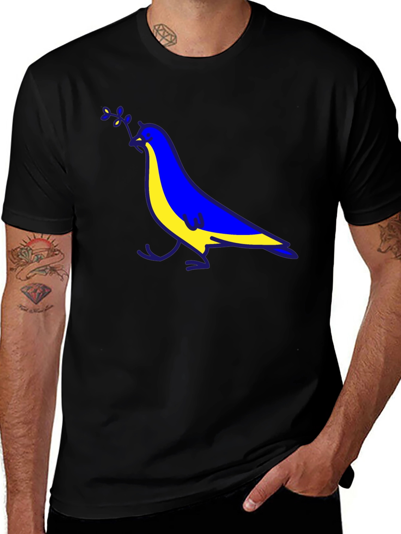 Ukraine Peace Dove Black T-Shirt
