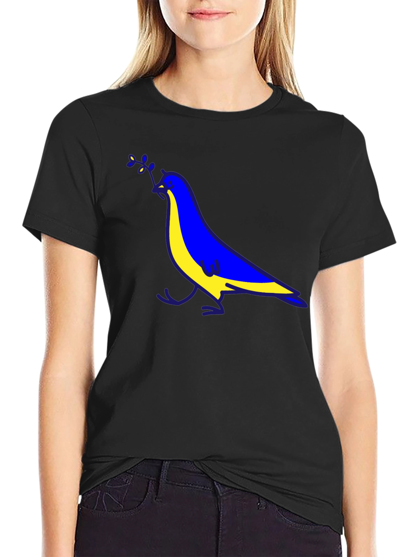 Ukraine Peace Dove Black T-Shirt
