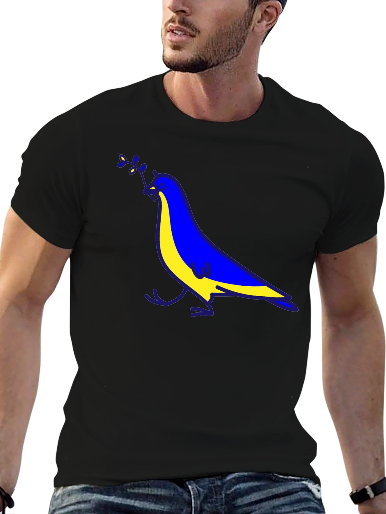 Ukraine Peace Dove Black T-Shirt