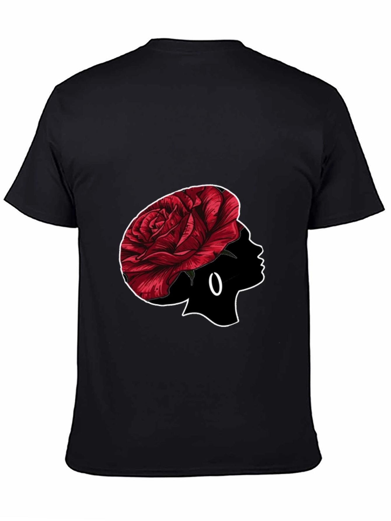Rose Silhouette Graphic Black T-Shirt