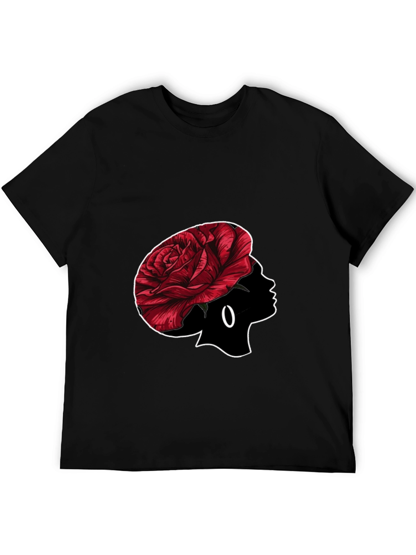 Rose Silhouette Graphic Black T-Shirt