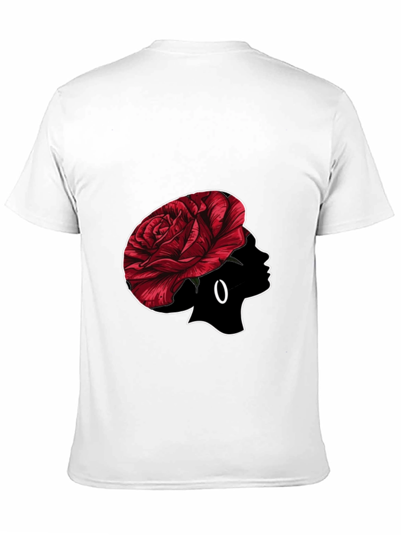 Rose Silhouette Graphic Black T-Shirt