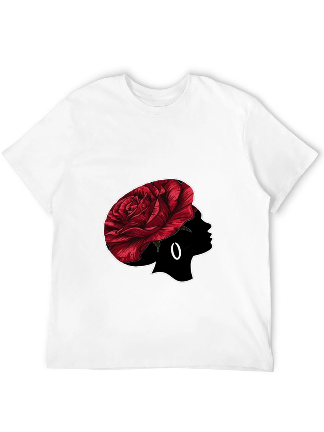Rose Silhouette Graphic Black T-Shirt