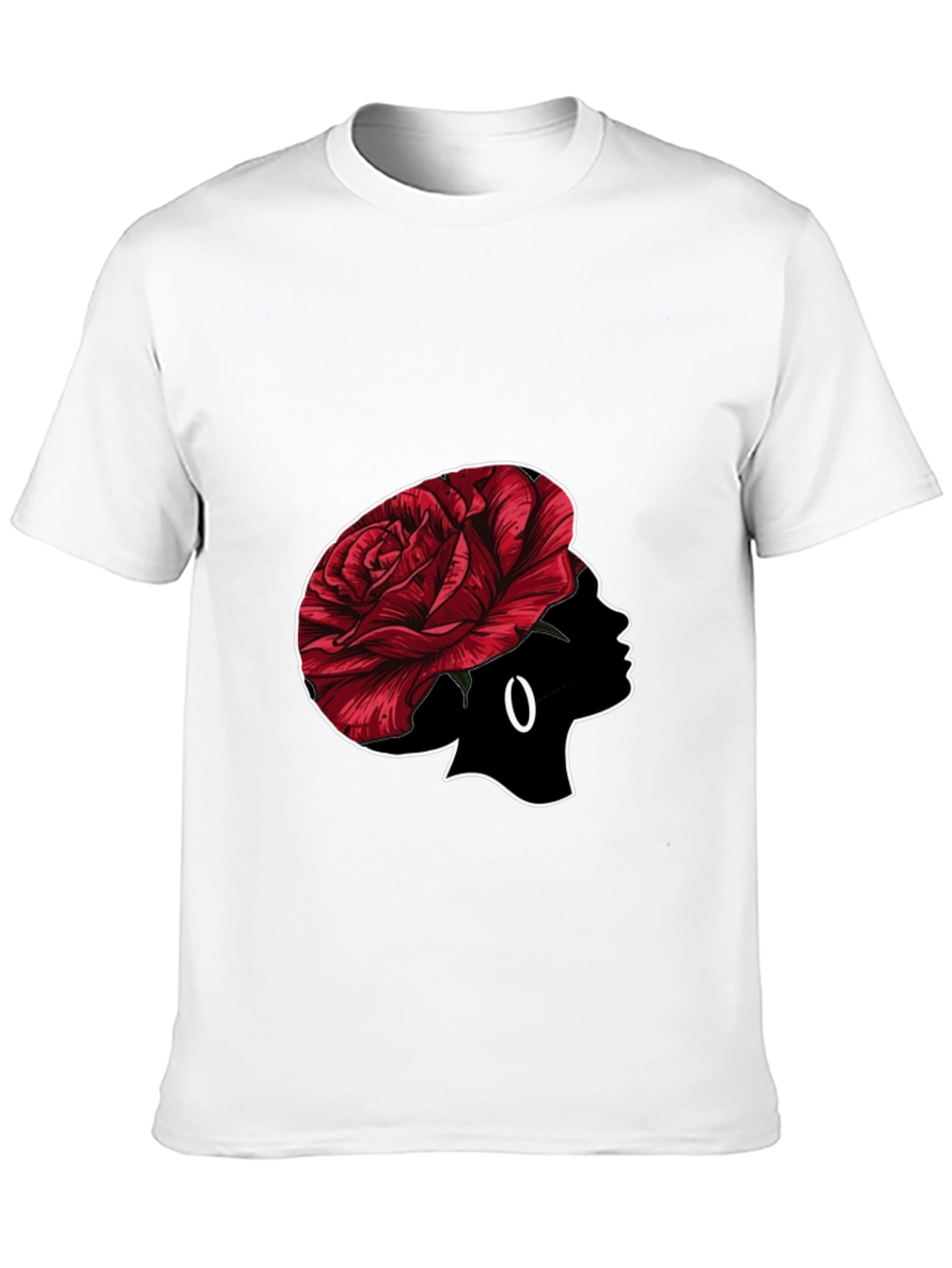 Rose Silhouette Graphic Black T-Shirt