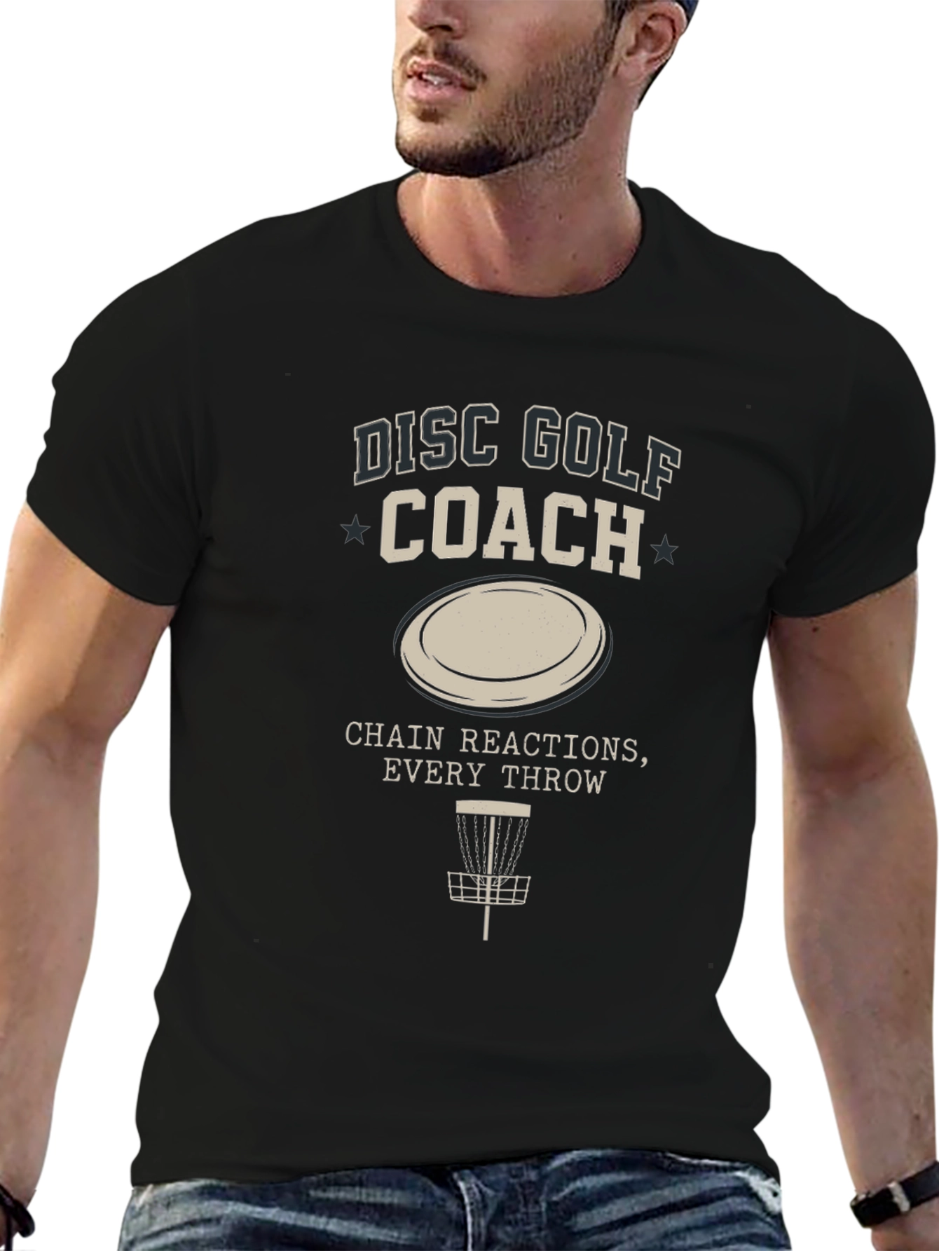 Disc Golf Coach T-Shirt - Chain Reactions Every Throw