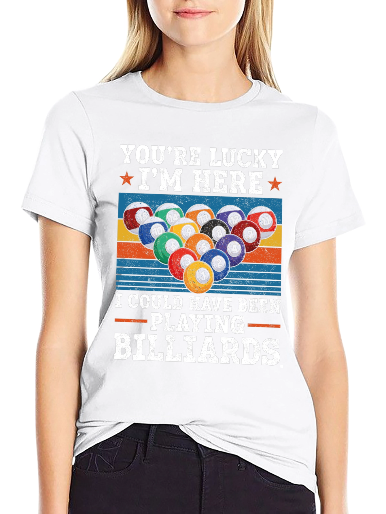 Youre Lucky Billiards T-Shirt: Funny Pool Player Tee
