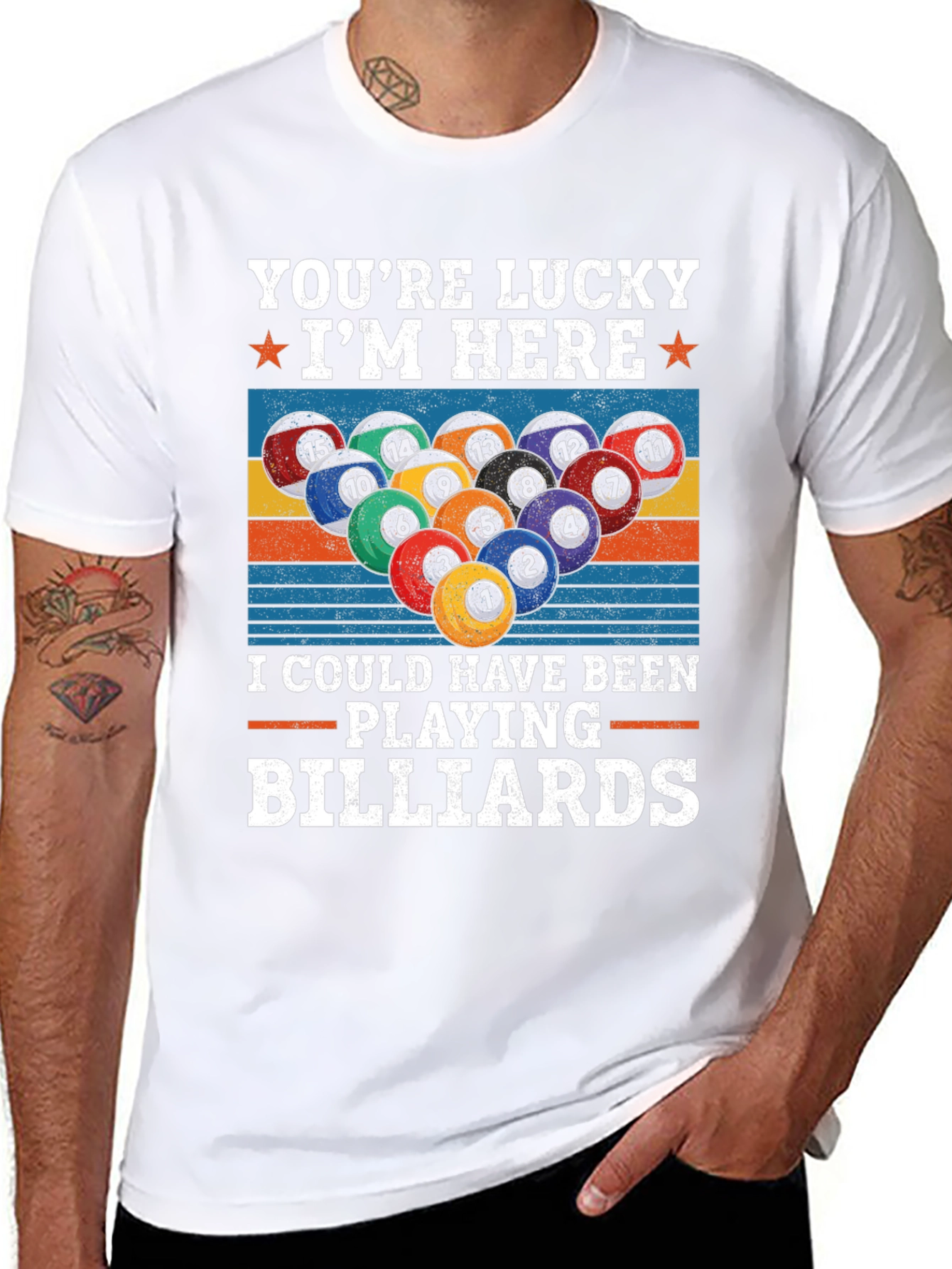 Youre Lucky Billiards T-Shirt: Funny Pool Player Tee