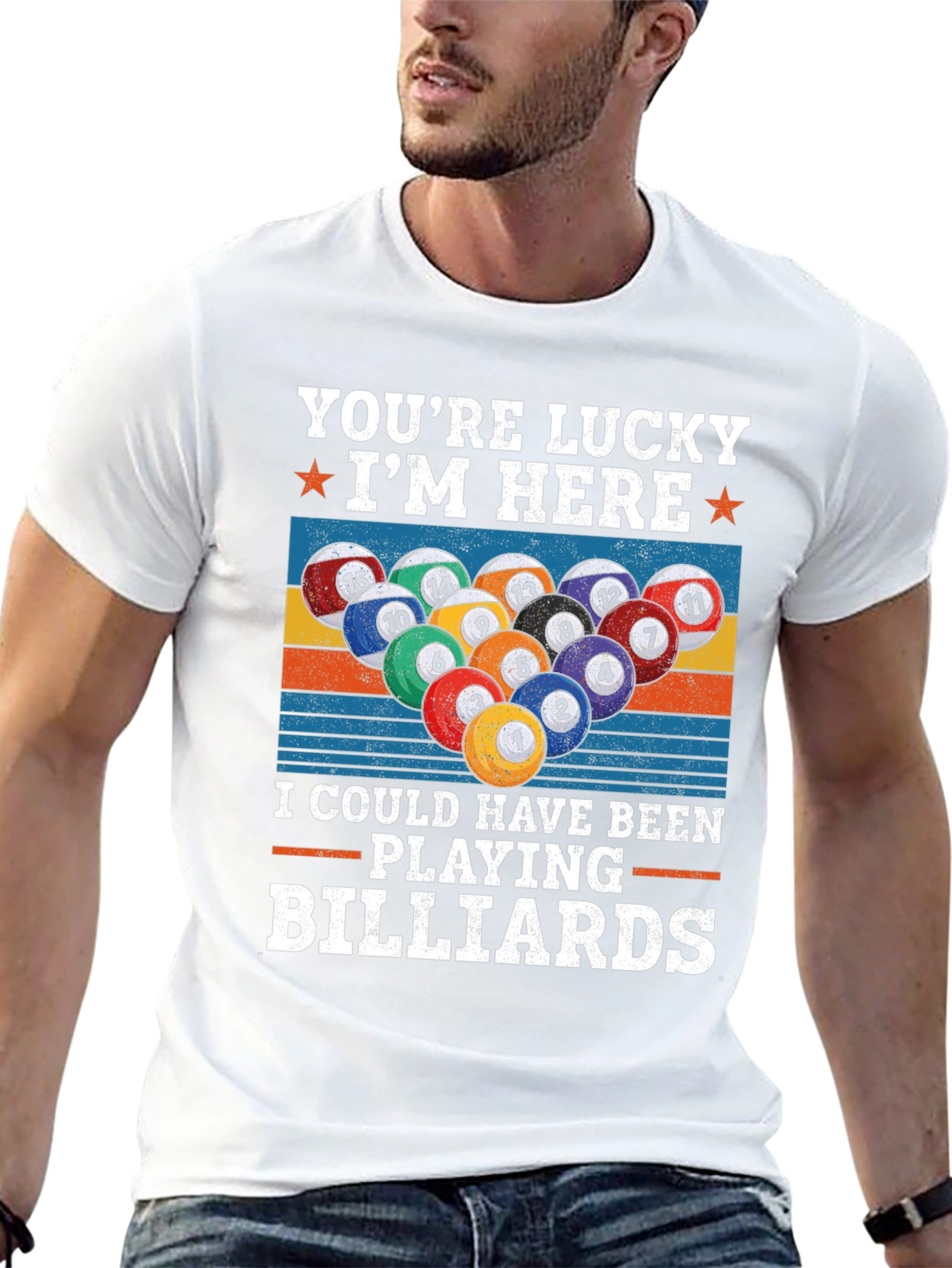 Youre Lucky Billiards T-Shirt: Funny Pool Player Tee