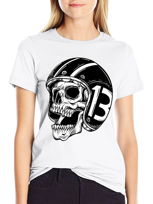 Mens Black Skull & Helmet Graphic T-Shirt