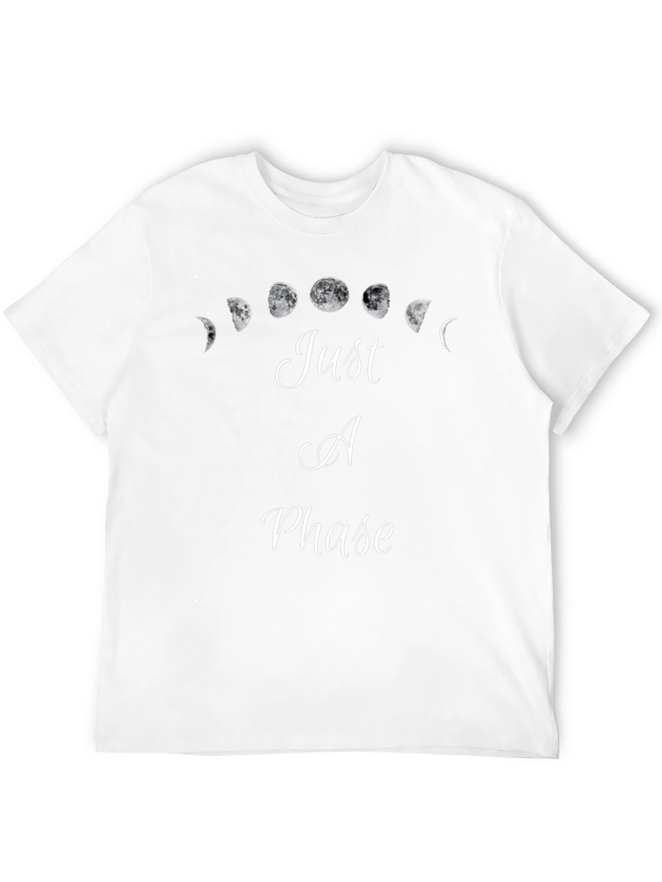 Just a Phase Moon T-Shirt - Black Cotton Tee