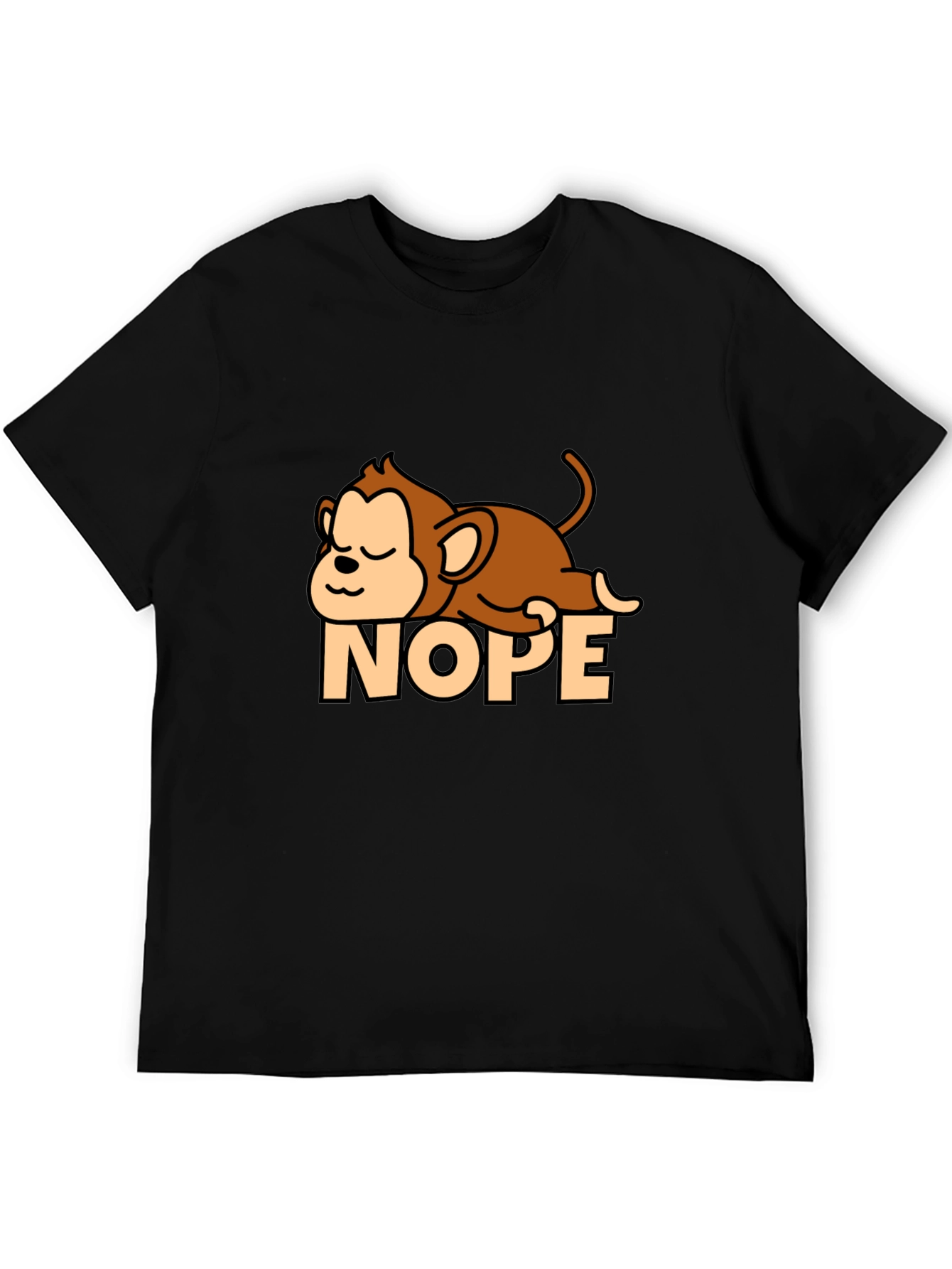 Nope Monkey T-Shirt - Lazy Funny Relax Graphic Tee