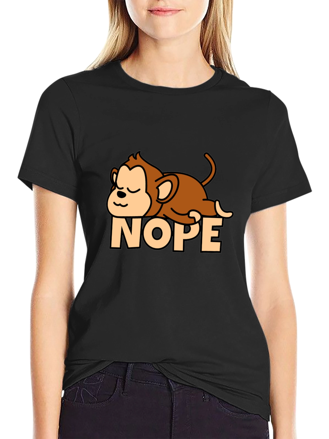 Nope Monkey T-Shirt - Lazy Funny Relax Graphic Tee