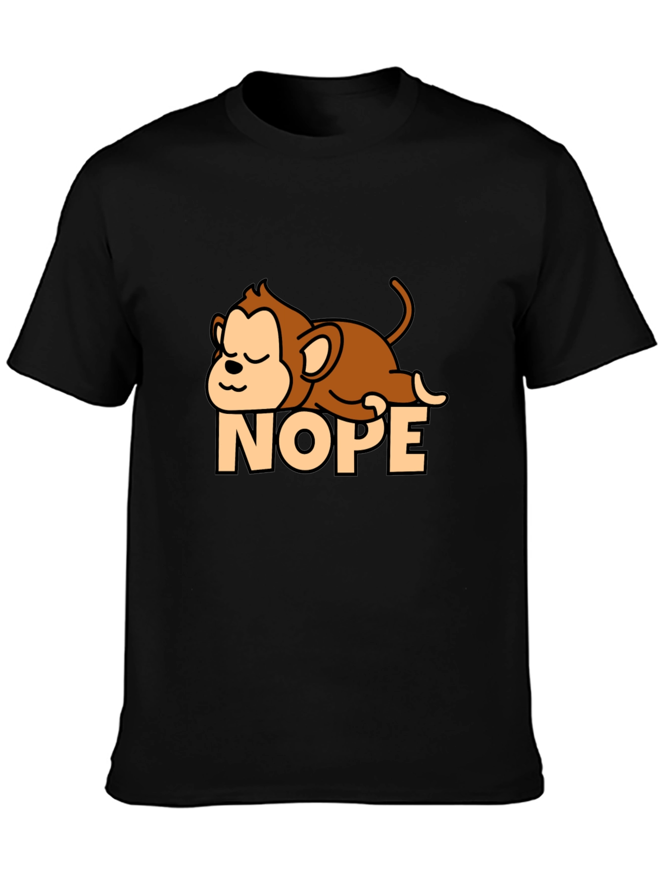 Nope Monkey T-Shirt - Lazy Funny Relax Graphic Tee